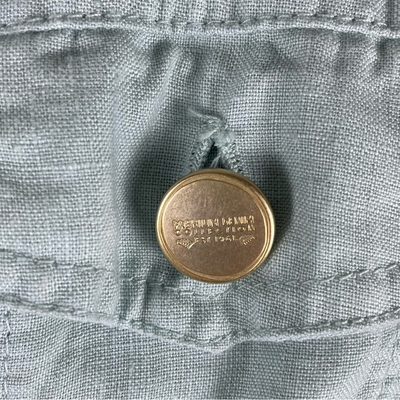 Pomodoro Linen Jacket Blazer Top Button Up Woman’s Sz 4 Blue Travel Lightweight - Picture 2 of 7